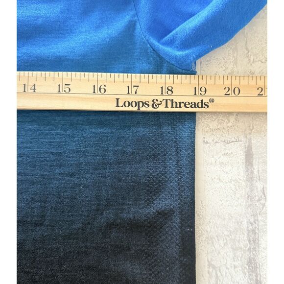 Gymshark Ombre Long Sleeve Blue Stretchy Lightweight Long Sleeve T Shirt Sz L - Picture 3 of 9